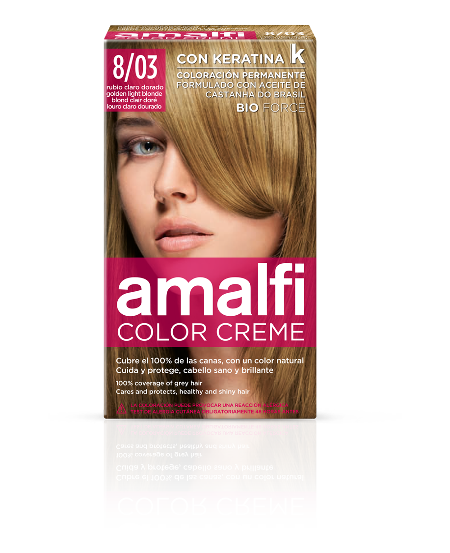Hair colouring cream 8/03 golden light blonde color creme - Quimi Romar